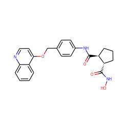 O=C(NO)[C@H]1CCC[C@@H]1C(=O)Nc1ccc(COc2ccnc3ccccc23)cc1 ZINC000013587706