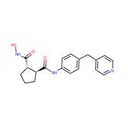 O=C(NO)[C@H]1CCC[C@@H]1C(=O)Nc1ccc(Cc2ccncc2)cc1 ZINC000013587704