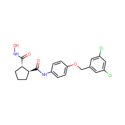 O=C(NO)[C@H]1CCC[C@@H]1C(=O)Nc1ccc(OCc2cc(Cl)cc(Cl)c2)cc1 ZINC000013587705