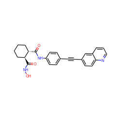 O=C(NO)[C@H]1CCCC[C@@H]1C(=O)Nc1ccc(C#Cc2ccc3ncccc3c2)cc1 ZINC000013587711