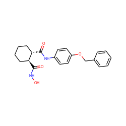 O=C(NO)[C@H]1CCCC[C@@H]1C(=O)Nc1ccc(OCc2ccccc2)cc1 ZINC000013587707