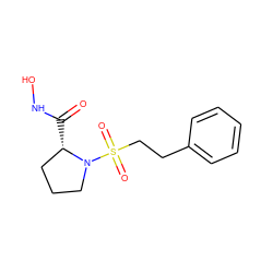 O=C(NO)[C@H]1CCCN1S(=O)(=O)CCc1ccccc1 ZINC000095920858