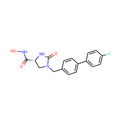 O=C(NO)[C@H]1CN(Cc2ccc(-c3ccc(F)cc3)cc2)C(=O)N1 ZINC000028225754