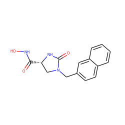 O=C(NO)[C@H]1CN(Cc2ccc3ccccc3c2)C(=O)N1 ZINC000028227745