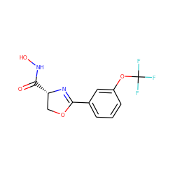 O=C(NO)[C@H]1COC(c2cccc(OC(F)(F)F)c2)=N1 ZINC000013474882