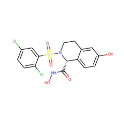 O=C(NO)[C@H]1c2ccc(O)cc2CCN1S(=O)(=O)c1cc(Cl)ccc1Cl ZINC000013588264