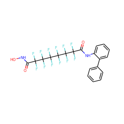 O=C(NO)C(F)(F)C(F)(F)C(F)(F)C(F)(F)C(F)(F)C(F)(F)C(=O)Nc1ccccc1-c1ccccc1 ZINC000073224985