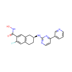 O=C(NO)c1cc2c(cc1F)CC[C@H](Nc1nccc(-c3cccnc3)n1)C2 ZINC000113851074