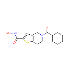 O=C(NO)c1cc2c(s1)CCN(C(=O)C1CCCCC1)C2 ZINC000096933617