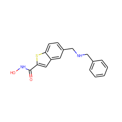 O=C(NO)c1cc2cc(CNCc3ccccc3)ccc2s1 ZINC000028900056