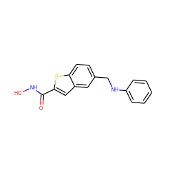 O=C(NO)c1cc2cc(CNc3ccccc3)ccc2s1 ZINC000028900042