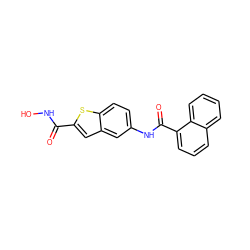 O=C(NO)c1cc2cc(NC(=O)c3cccc4ccccc34)ccc2s1 ZINC000029133304