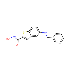 O=C(NO)c1cc2cc(NCc3ccccc3)ccc2s1 ZINC000028899960