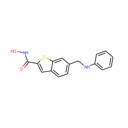 O=C(NO)c1cc2ccc(CNc3ccccc3)cc2s1 ZINC000028900038