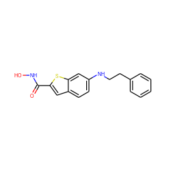 O=C(NO)c1cc2ccc(NCCc3ccccc3)cc2s1 ZINC000028899963