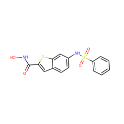 O=C(NO)c1cc2ccc(NS(=O)(=O)c3ccccc3)cc2s1 ZINC000029133301