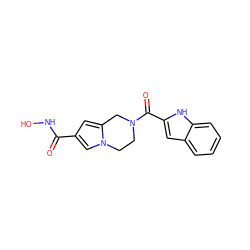 O=C(NO)c1cc2n(c1)CCN(C(=O)c1cc3ccccc3[nH]1)C2 ZINC000200072569