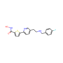 O=C(NO)c1ccc(-c2ccc(CCNCc3ccc(F)cc3)cn2)s1 ZINC000040764485