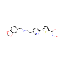 O=C(NO)c1ccc(-c2ccc(CCNCc3ccc4c(c3)OCO4)cn2)s1 ZINC000040576007