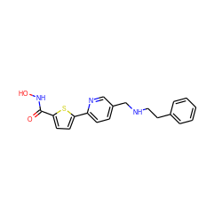 O=C(NO)c1ccc(-c2ccc(CNCCc3ccccc3)cn2)s1 ZINC000040576183