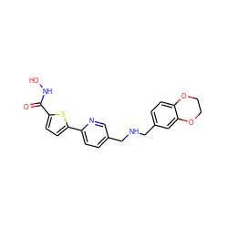 O=C(NO)c1ccc(-c2ccc(CNCc3ccc4c(c3)OCCO4)cn2)s1 ZINC000040576168