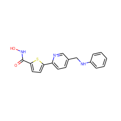 O=C(NO)c1ccc(-c2ccc(CNc3ccccc3)cn2)s1 ZINC000040617277