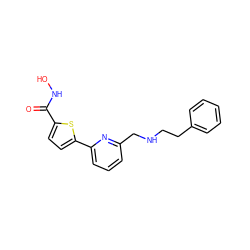 O=C(NO)c1ccc(-c2cccc(CNCCc3ccccc3)n2)s1 ZINC000040576072