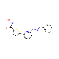 O=C(NO)c1ccc(-c2cccc(CNCc3ccccc3)n2)s1 ZINC000040764315