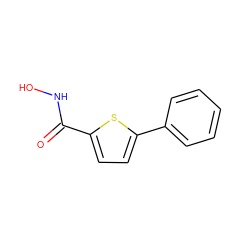 O=C(NO)c1ccc(-c2ccccc2)s1 ZINC000003818535