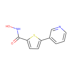 O=C(NO)c1ccc(-c2cccnc2)s1 ZINC000040568608