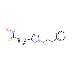 O=C(NO)c1ccc(-c2ccn(CCCc3ccccc3)n2)s1 ZINC000040575998