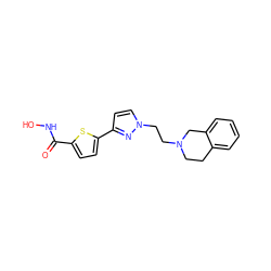 O=C(NO)c1ccc(-c2ccn(CCN3CCc4ccccc4C3)n2)s1 ZINC000040764460