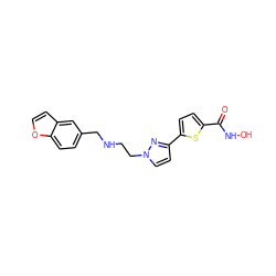 O=C(NO)c1ccc(-c2ccn(CCNCc3ccc4occc4c3)n2)s1 ZINC000040575771