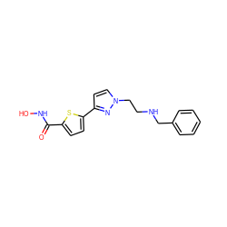 O=C(NO)c1ccc(-c2ccn(CCNCc3ccccc3)n2)s1 ZINC000038422081