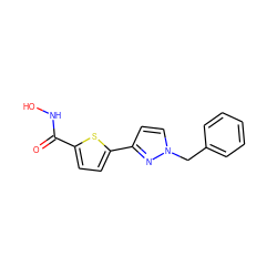 O=C(NO)c1ccc(-c2ccn(Cc3ccccc3)n2)s1 ZINC000003818536