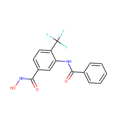 O=C(NO)c1ccc(C(F)(F)F)c(NC(=O)c2ccccc2)c1 ZINC000653847606