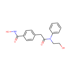 O=C(NO)c1ccc(CC(=O)N(CCO)c2ccccc2)cc1 ZINC000143186542