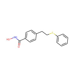 O=C(NO)c1ccc(CCSc2ccccc2)cc1 ZINC000003873553