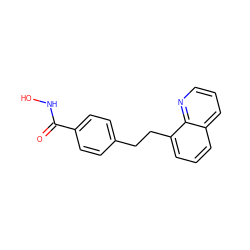 O=C(NO)c1ccc(CCc2cccc3cccnc23)cc1 ZINC001772627330