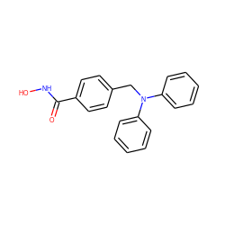 O=C(NO)c1ccc(CN(c2ccccc2)c2ccccc2)cc1 ZINC000115984804