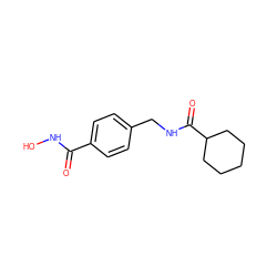 O=C(NO)c1ccc(CNC(=O)C2CCCCC2)cc1 ZINC000096933271