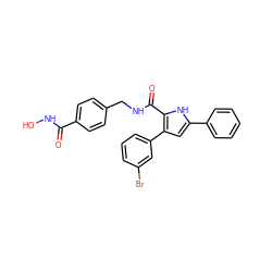 O=C(NO)c1ccc(CNC(=O)c2[nH]c(-c3ccccc3)cc2-c2cccc(Br)c2)cc1 ZINC000116563386