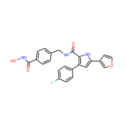 O=C(NO)c1ccc(CNC(=O)c2[nH]c(-c3ccoc3)cc2-c2ccc(F)cc2)cc1 ZINC000072316583