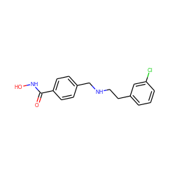 O=C(NO)c1ccc(CNCCc2cccc(Cl)c2)cc1 ZINC000040901397