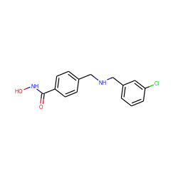 O=C(NO)c1ccc(CNCc2cccc(Cl)c2)cc1 ZINC000040899846