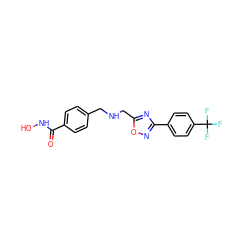 O=C(NO)c1ccc(CNCc2nc(-c3ccc(C(F)(F)F)cc3)no2)cc1 ZINC000141914485