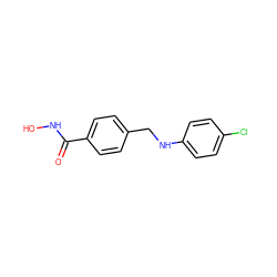 O=C(NO)c1ccc(CNc2ccc(Cl)cc2)cc1 ZINC000040845155