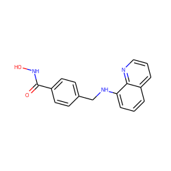 O=C(NO)c1ccc(CNc2cccc3cccnc23)cc1 ZINC001772640830