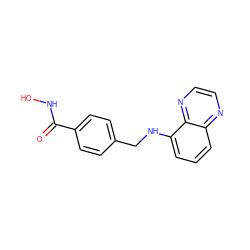 O=C(NO)c1ccc(CNc2cccc3nccnc23)cc1 ZINC001772578463