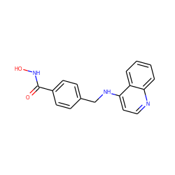 O=C(NO)c1ccc(CNc2ccnc3ccccc23)cc1 ZINC001772573667